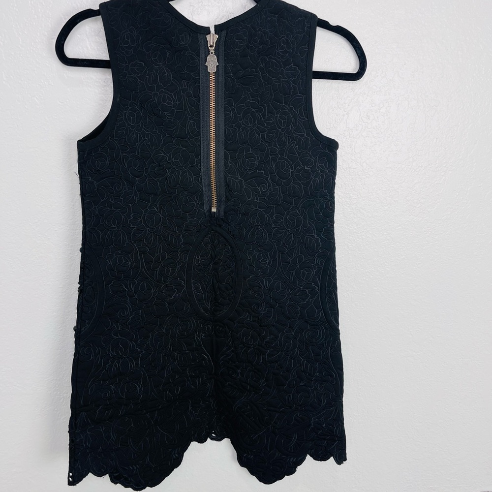 Manoush Black Roses Lace Pearl Mini Dress - Picture 7 of 9